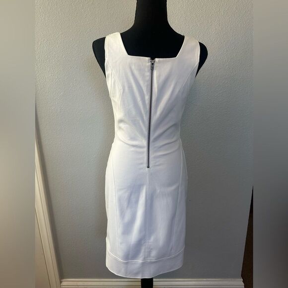 HELMUT LANG WHITE FRAME STRETCH BODYCON DRESS 4 - Picture 7 of 13